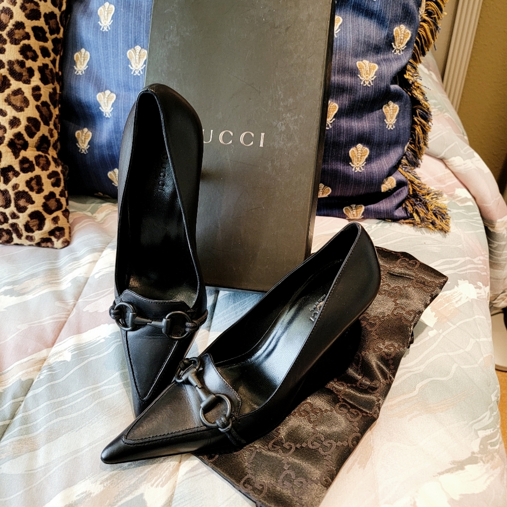 Gucci Black Horsebit Shoes Sz. 6.5